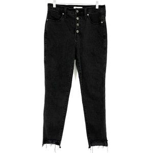 Madewell Size 29T Skinny Jean 10" High Rise Berkeley Black Button Fly Step Hem